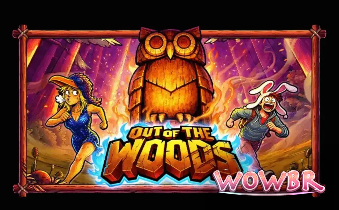 Interface de jogo do caça-níqueis Out of the Woods com tema de floresta