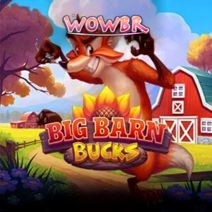 Interface do slot Big Barn Bucks com tema de fazenda